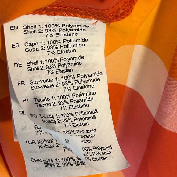 HELLY HANSEN MENS BUTTON FRONT SHIRT XL ORANGE white PLAID CHECK short sleeve - Picture 4 of 13